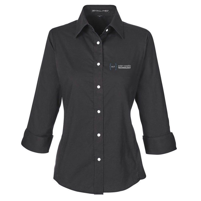 Ladies' Perfect Fit™ 3/4-Sleeve Stretch Poplin Blouse